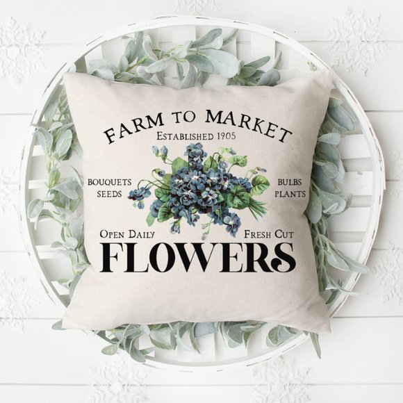 Farm To Market, Pillow Cover, Spring, Lavender - Picture 1 of 4